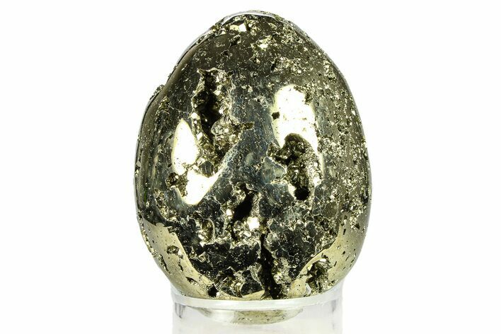 Polished Pyrite Egg - Peru #302379